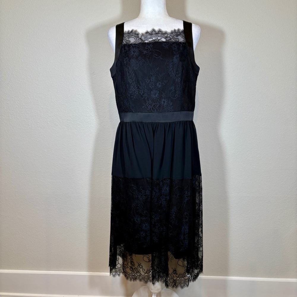 Cynthia Steffe Black Lace Midi Dress Size 10